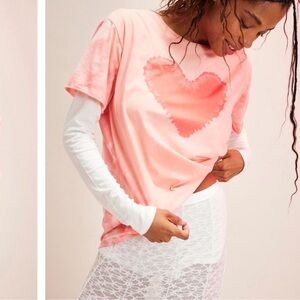 EUC FP x One Teaspoon Heart Throb Tie Dye Tee, XS